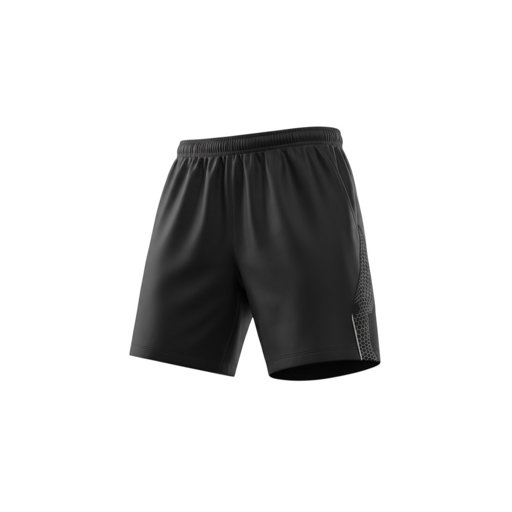 Asics Running Shorts Mens Medium Black Hex Pattern Reflective Athletic Gym